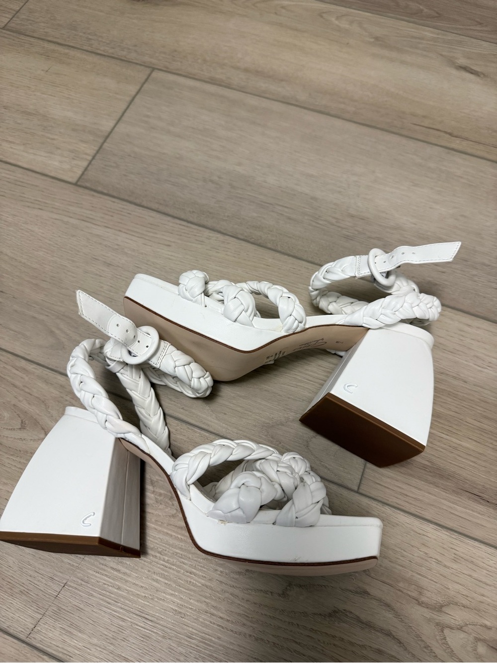 Circus by Sam Edelman White Braided Platform Sandals